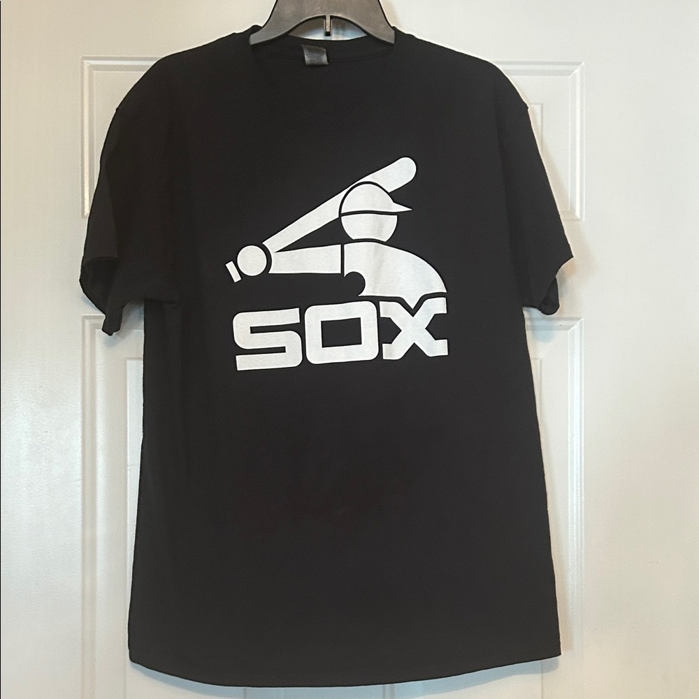 Chicago White Sox T-Shirt L Black Cooperstown Collection Casual Cotton Baseball